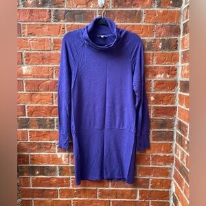 Athleta Womens Small Purple Duran Drop Waist Turtle Neck Dress